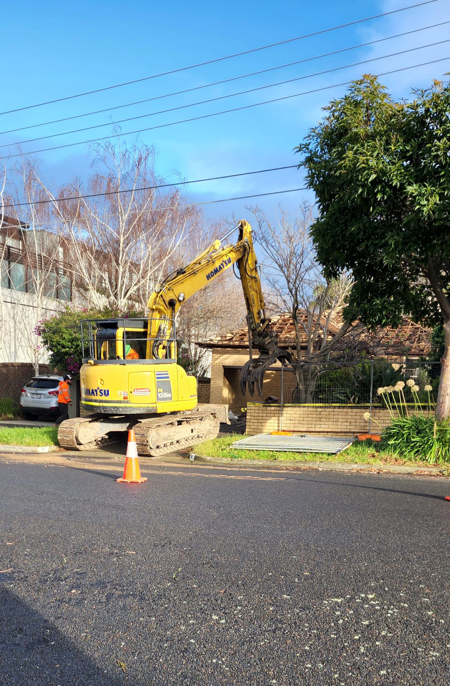 Demolition and site clearing work in progress
