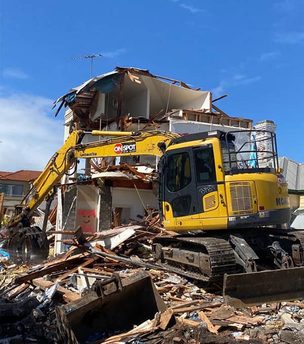 Exccell Demolition worksite and machinery